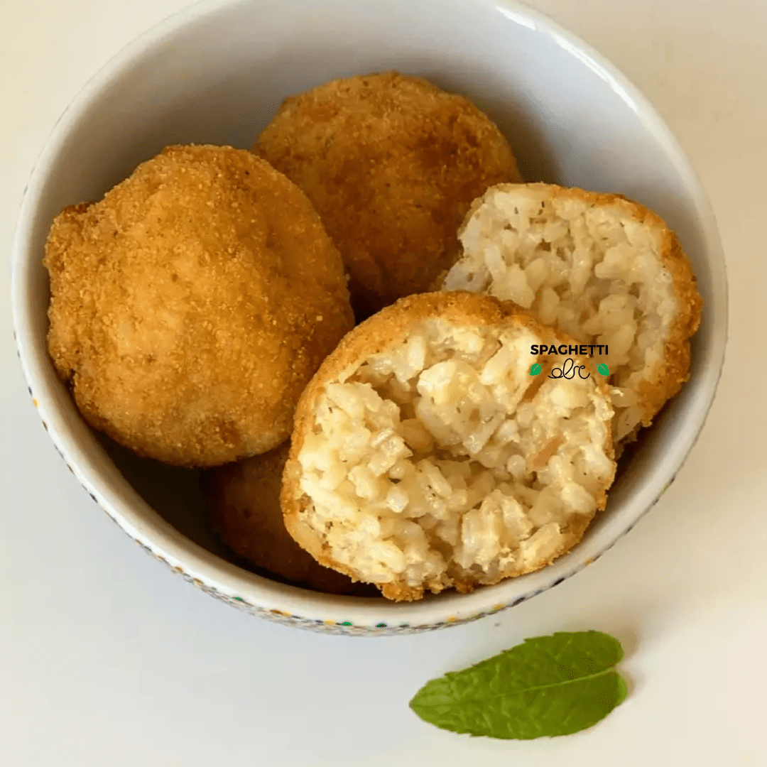 Arancini with cheese and ham Spaghetti ABC