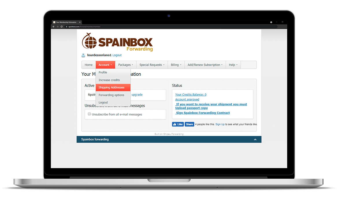Postal Address Spain Spain order fulfillment Virtual address