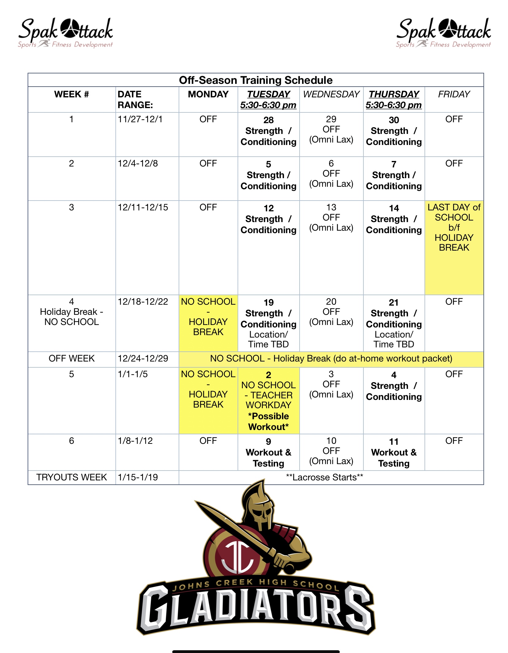 JCHS Girls Lacrosse Spak Attack Sports