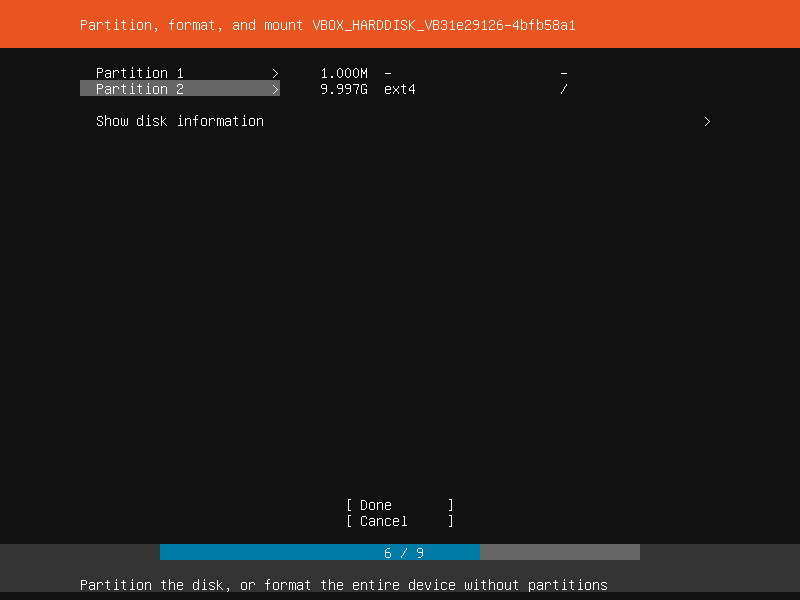 เลือก Root File System ให้เป็นแบบ xfs ตอนติดตั้ง Ubuntu 18.04