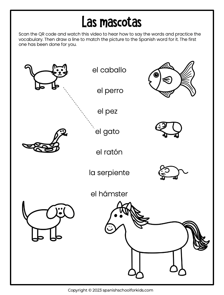 Learn 14 Common Spanish Words for Kids with Easy Video Spanish School