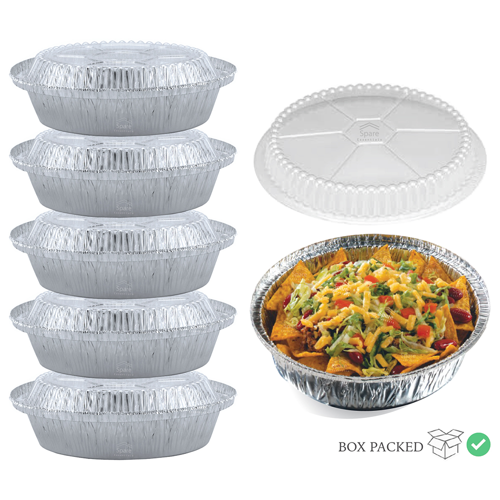 45 PACK ALUMINUM ROUND PANS WITH PLASTIC LIDS Spare Essentials