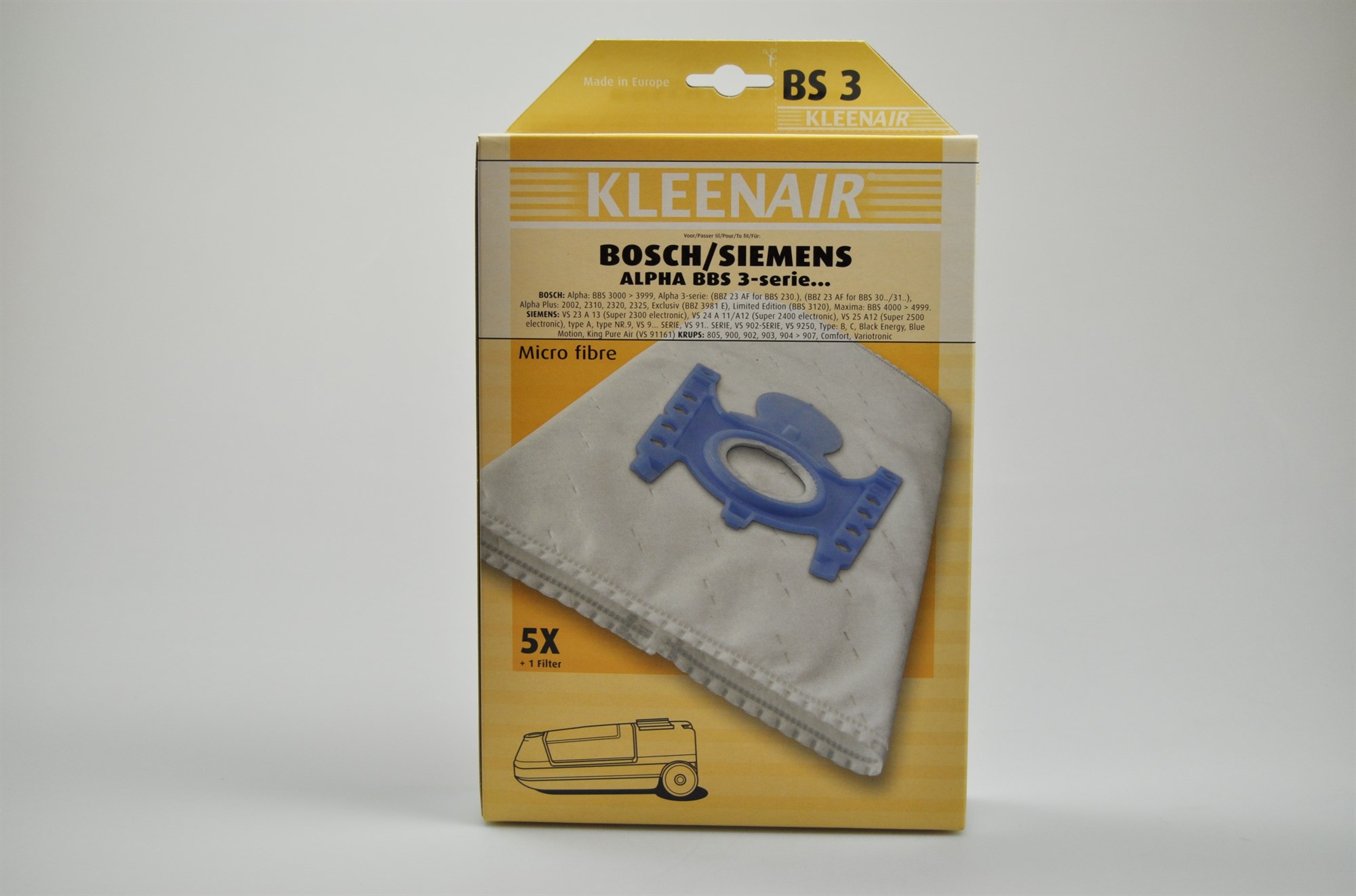 Vacuum cleaner bags, Siemens vacuum cleaner BS3 (type B & C)