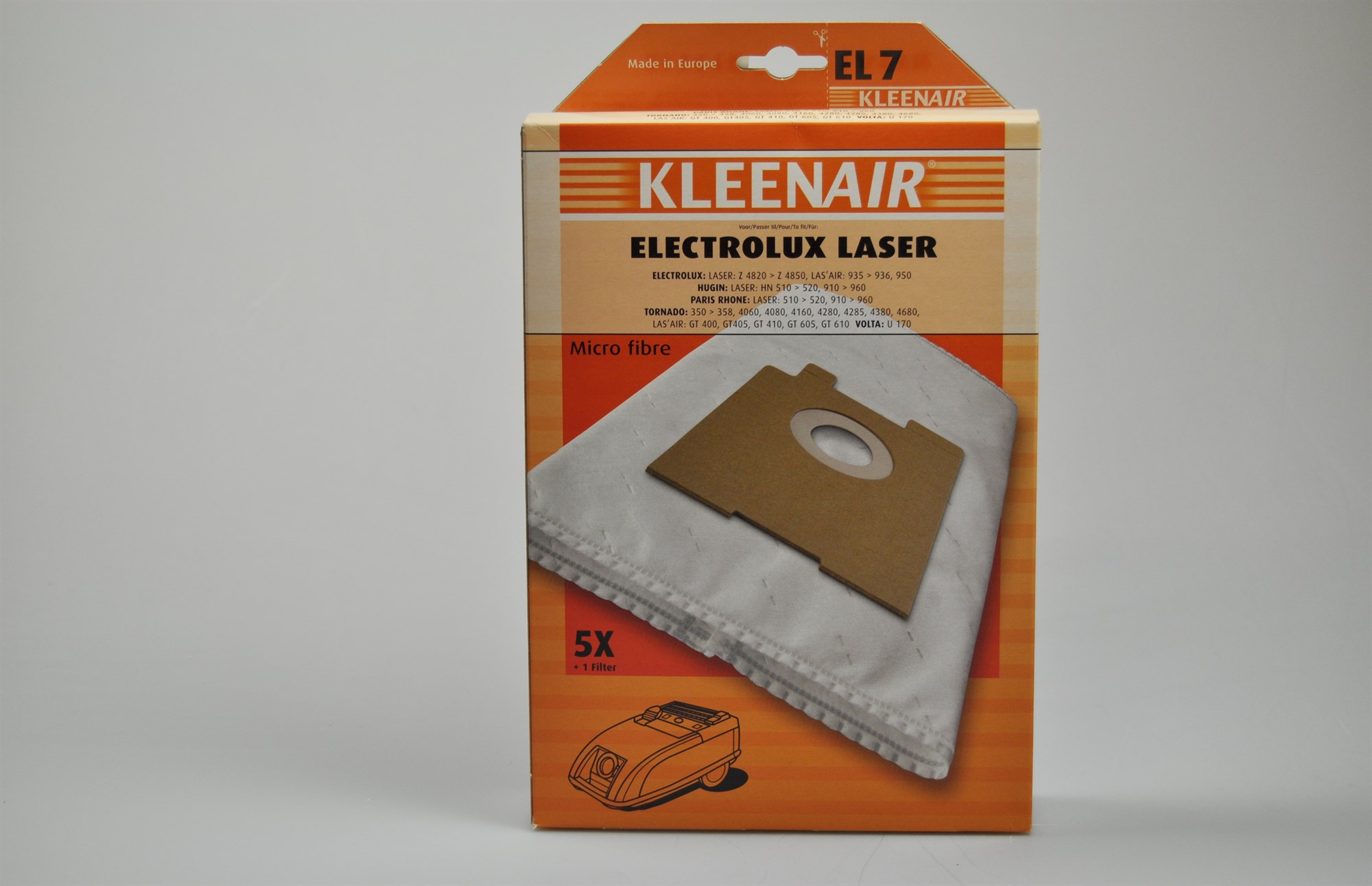 Vacuum cleaner bags, Electrolux vacuum cleaner EL7