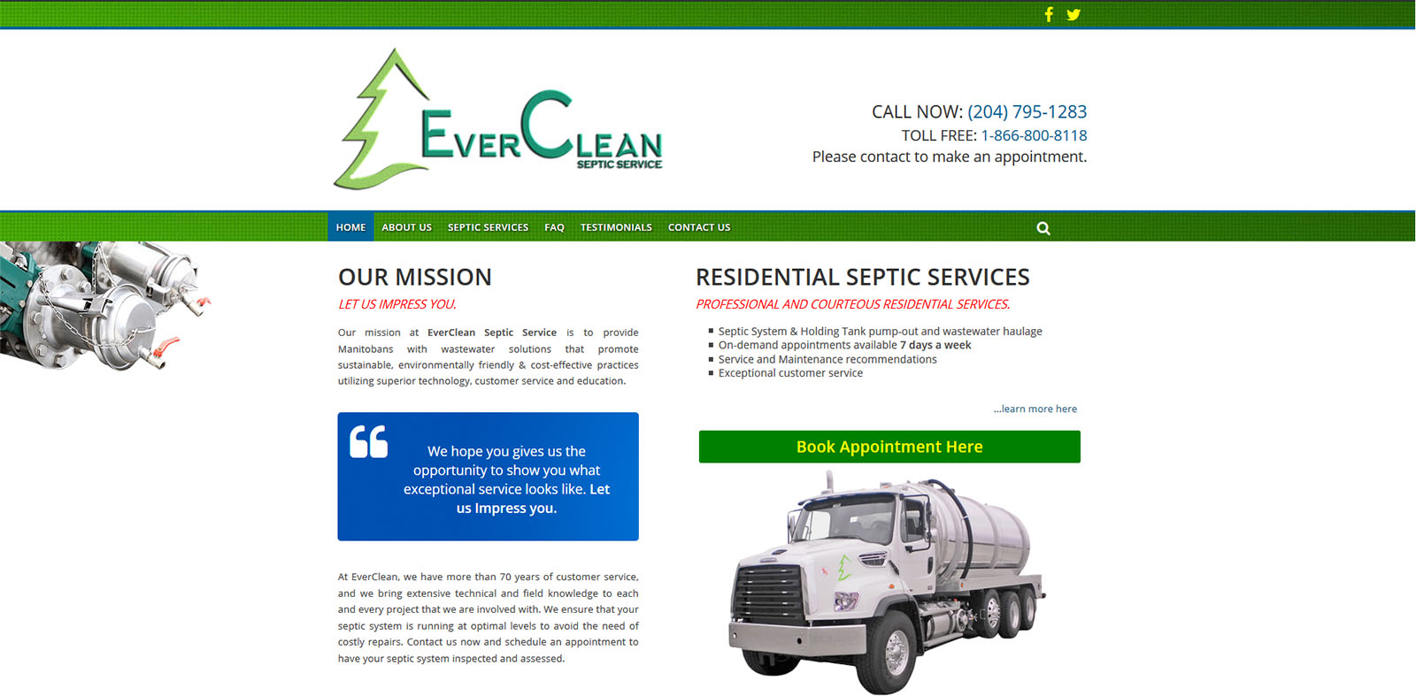 Everclean Septic Services Spare Square Design