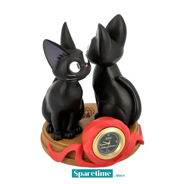 Jiji and Stuffed Plush Jiji Statue Desk Clock "Kiki's Delivery Service Sparetime