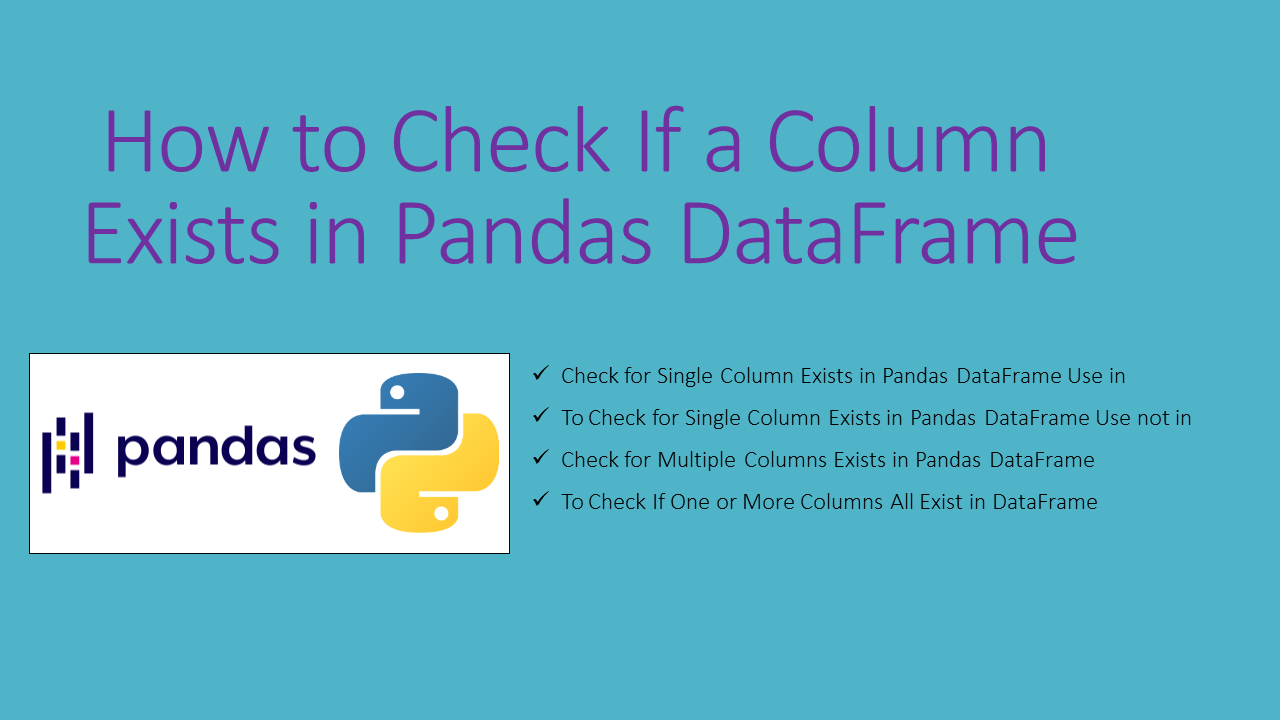 Pandas Check If a Column Exists in DataFrame Spark By {Examples}