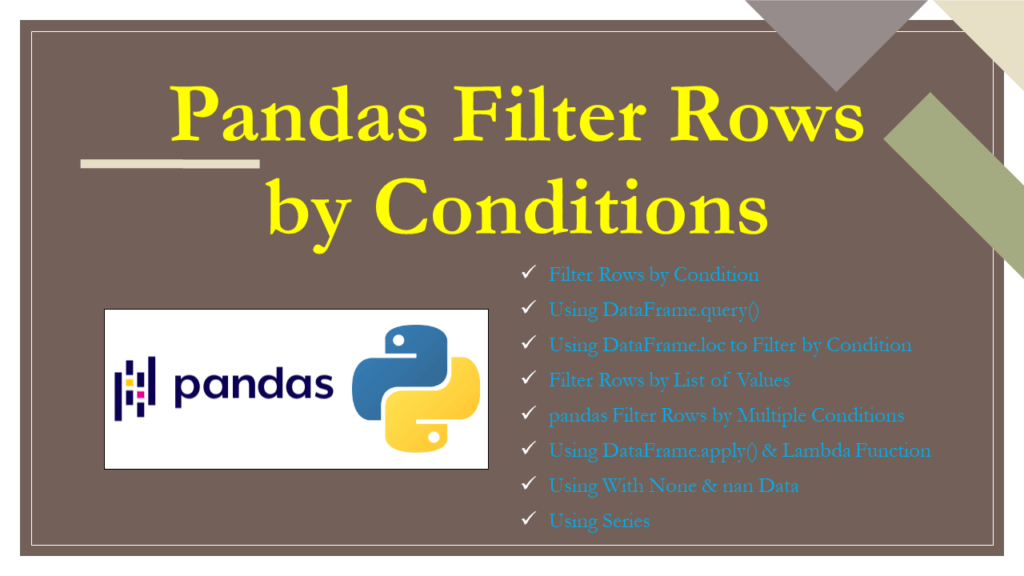 Pandas Filter Rows by Conditions Spark By {Examples}