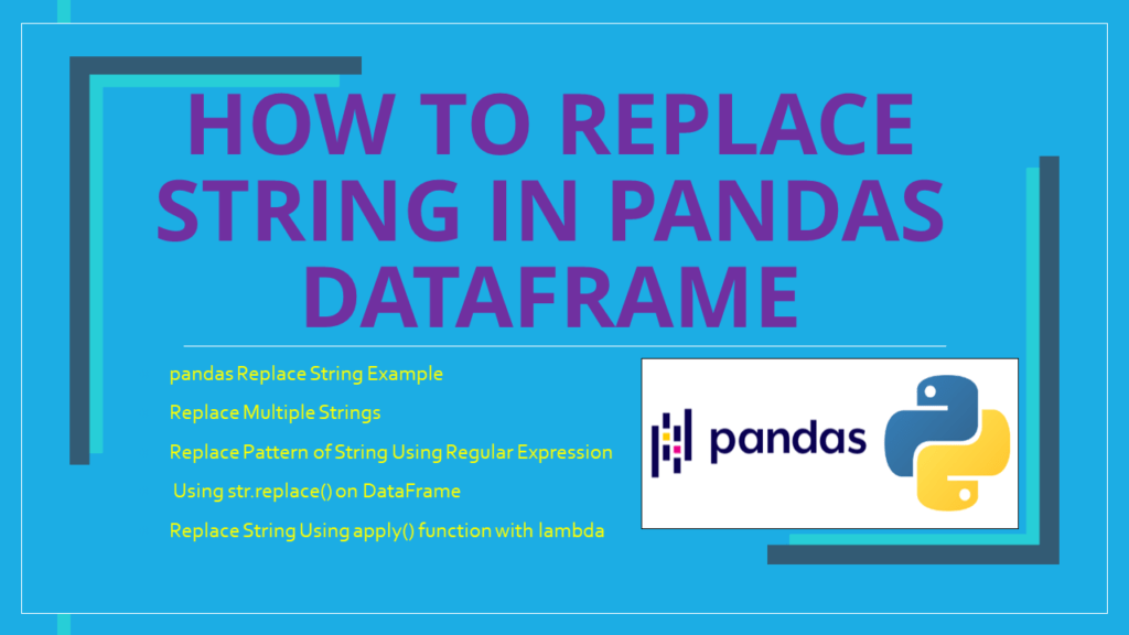 How to Replace String in pandas DataFrame Spark By {Examples}
