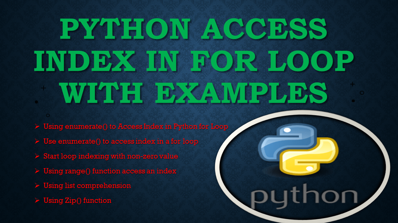 Python Access Index in For Loop With Examples Spark By {Examples}