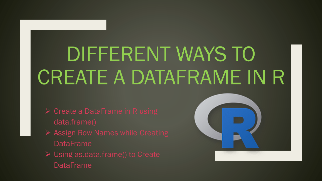 Different Ways to Create a DataFrame in R Spark by {Examples}