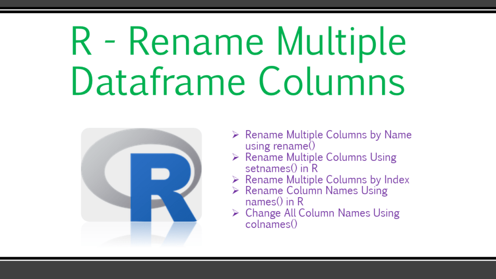 How to Rename Multiple Columns in R? Spark By {Examples}