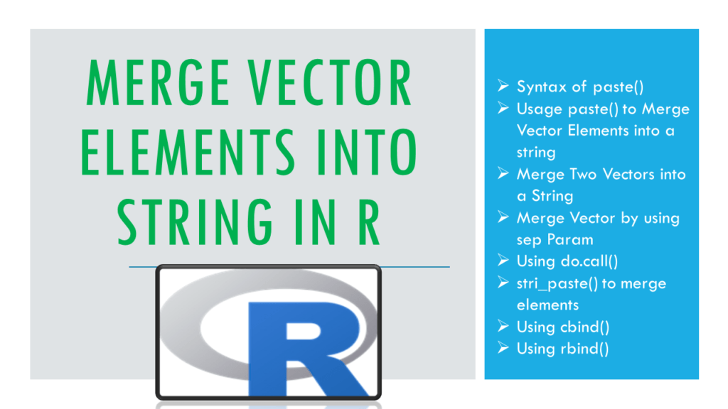 Merge Vector Elements into String in R Spark By {Examples}