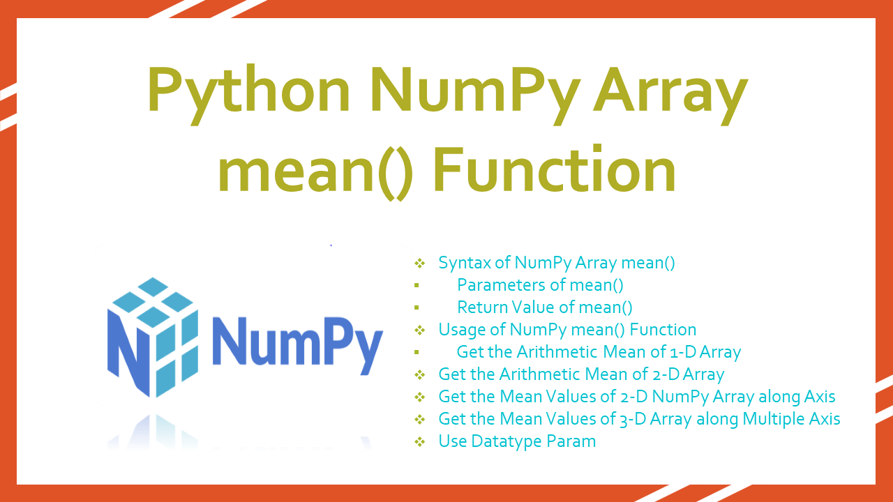Python NumPy Array mean() Function Spark By {Examples}