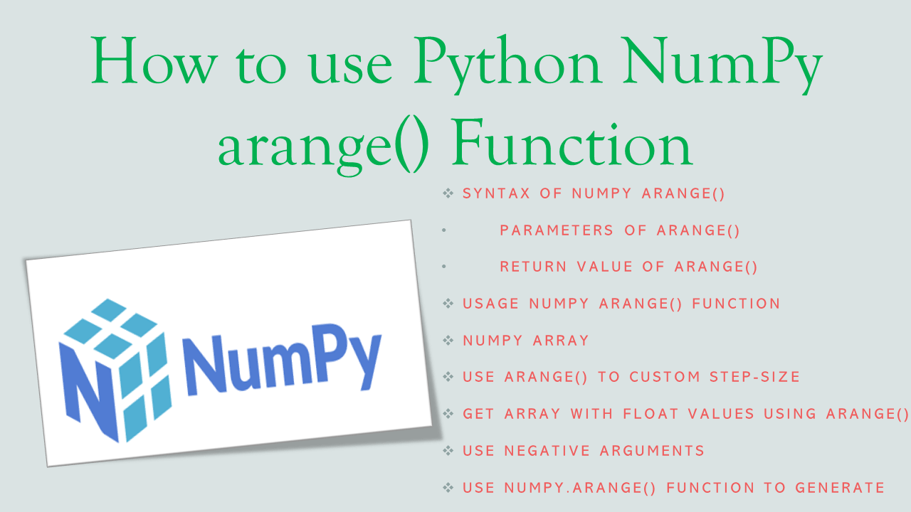 How to use Python NumPy arange() Function Spark By {Examples}