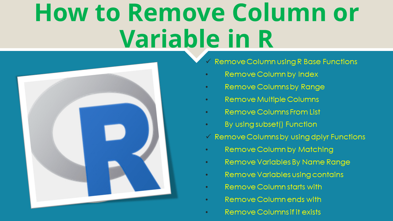 How to Remove Column in R? Spark By {Examples}