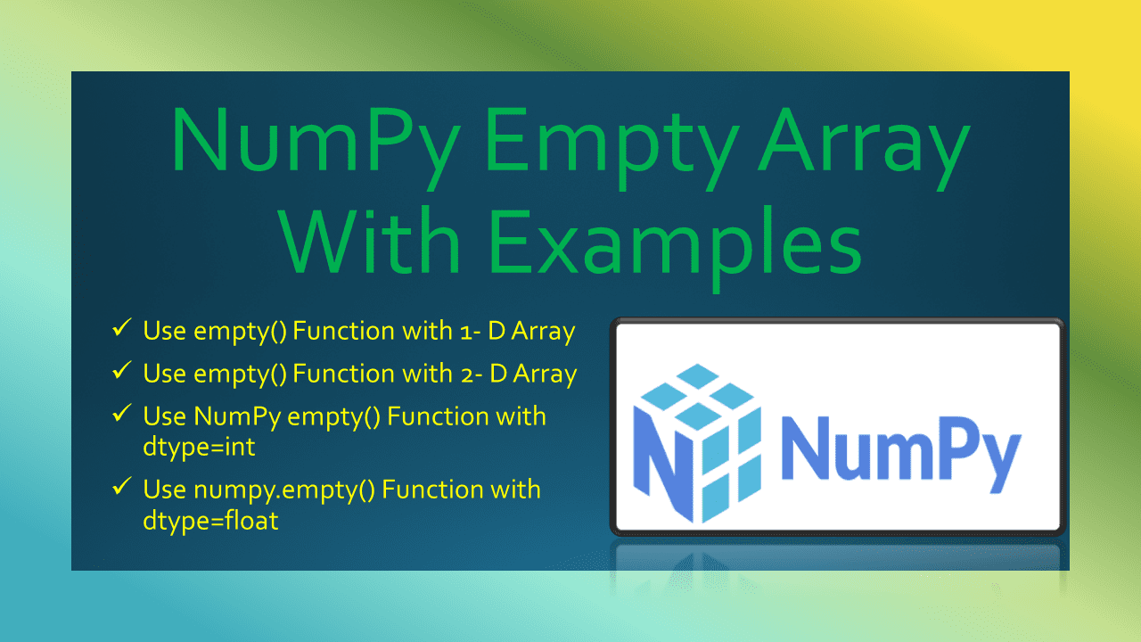 NumPy Empty Array With Examples Spark by {Examples}