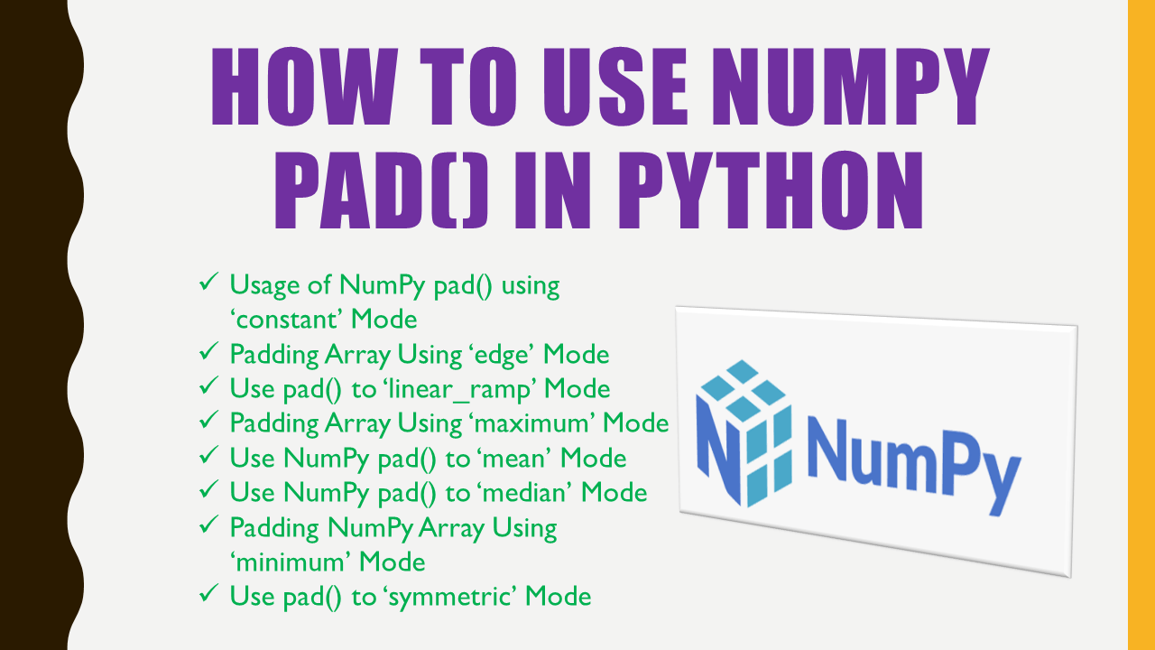 How to Use NumPy pad() in Python Spark By {Examples}