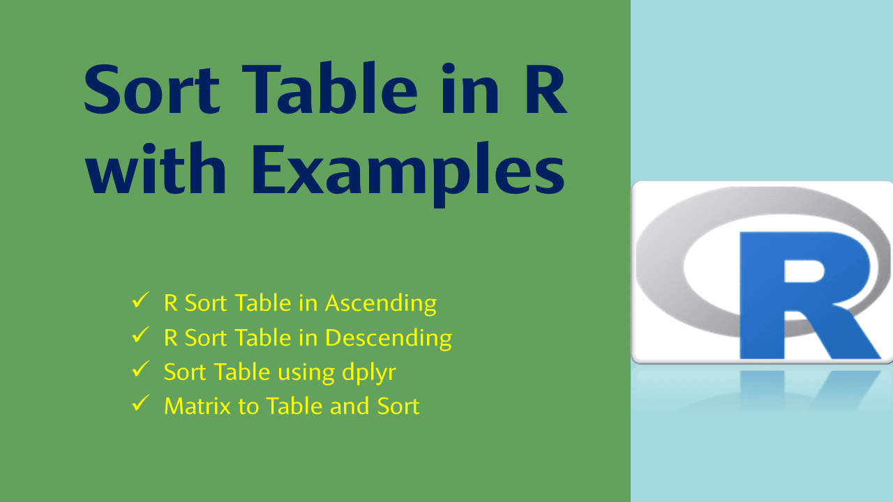 Sort Table in R with Examples Spark By {Examples}