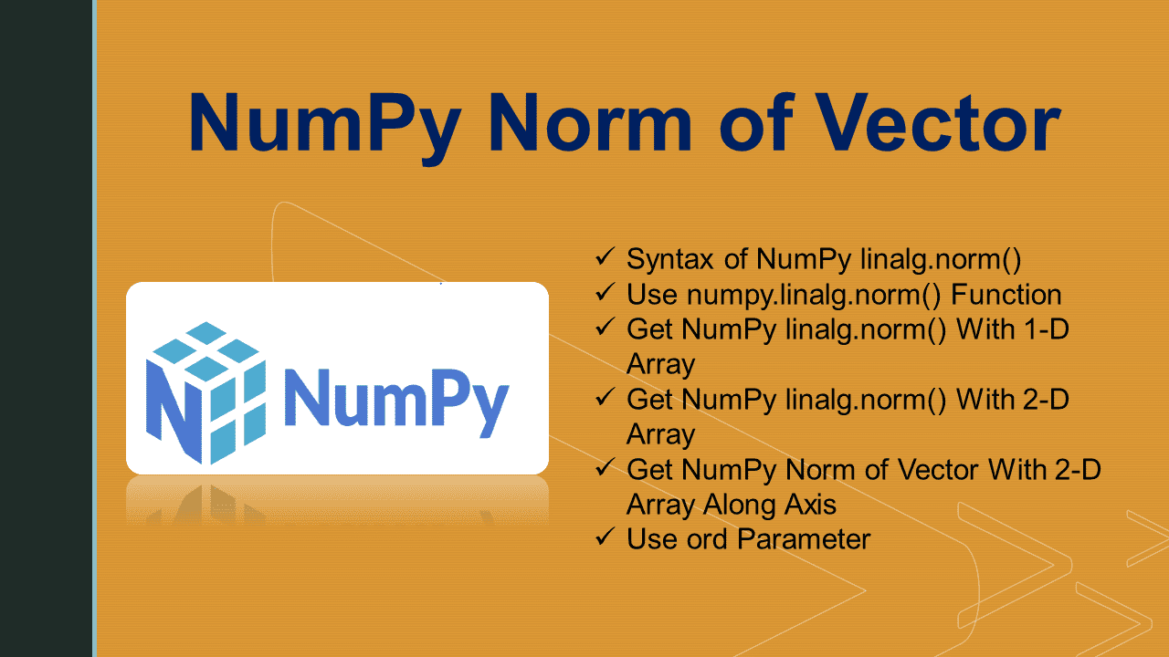 NumPy Norm of Vector Spark By {Examples}