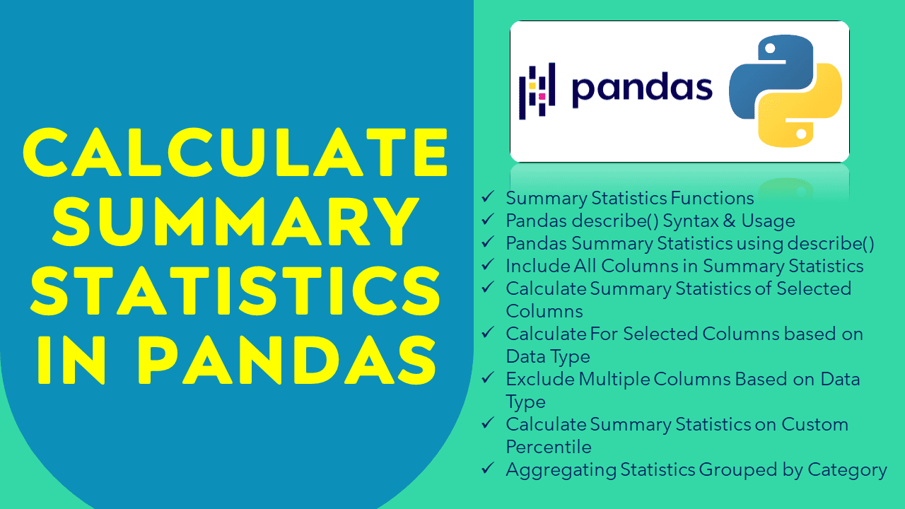 Calculate Summary Statistics in Pandas Spark By {Examples}