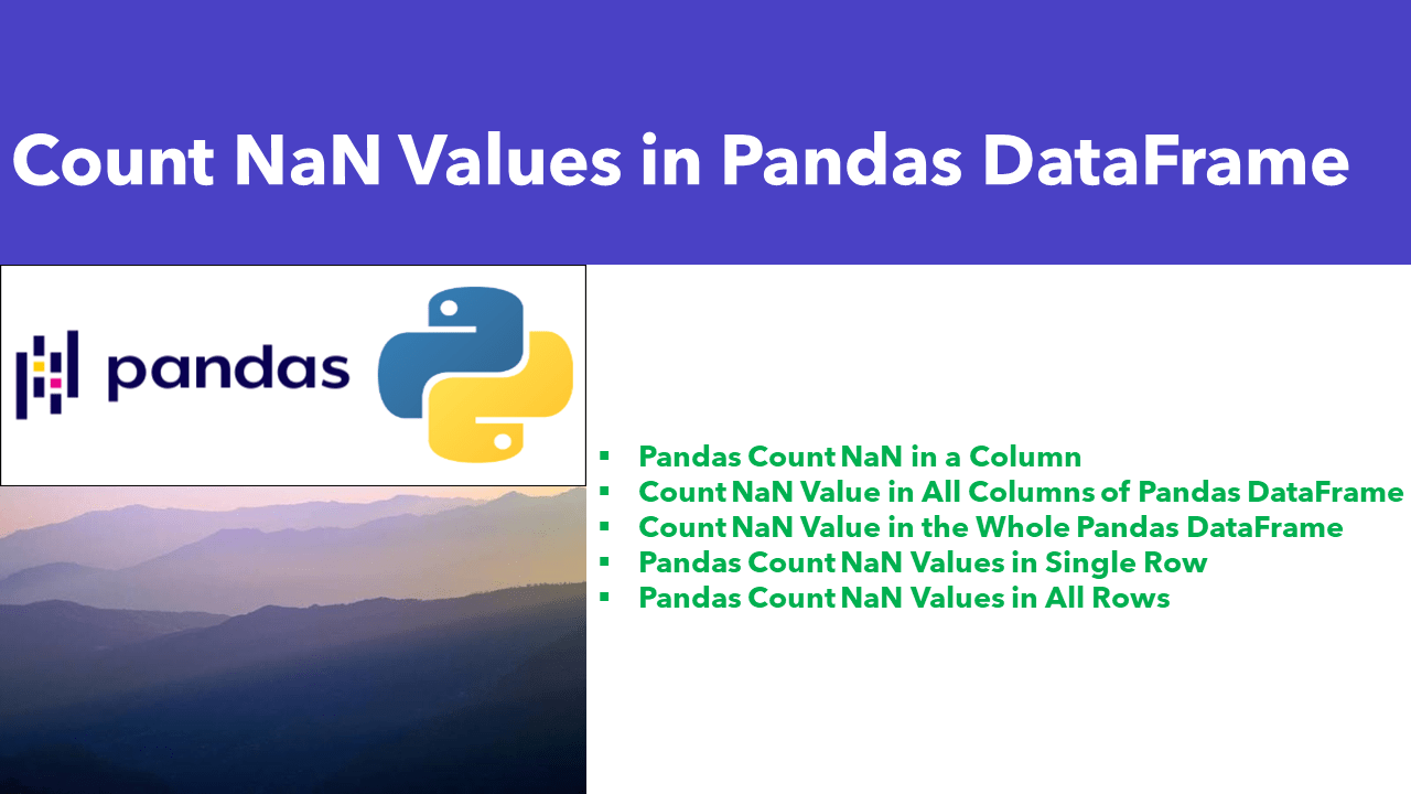 Count NaN Values in Pandas DataFrame Spark By {Examples}