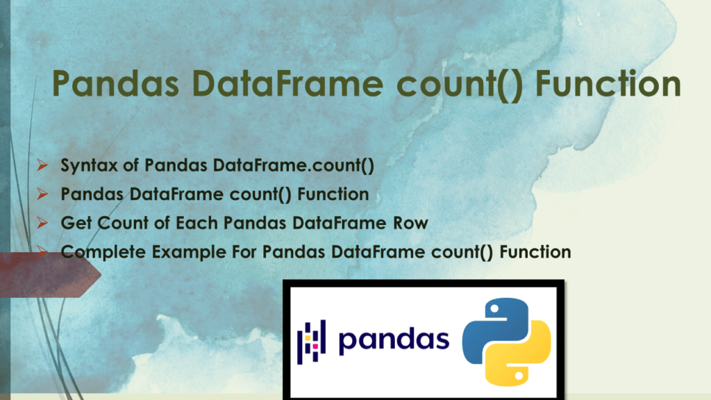 Pandas DataFrame count() Function Spark By {Examples}