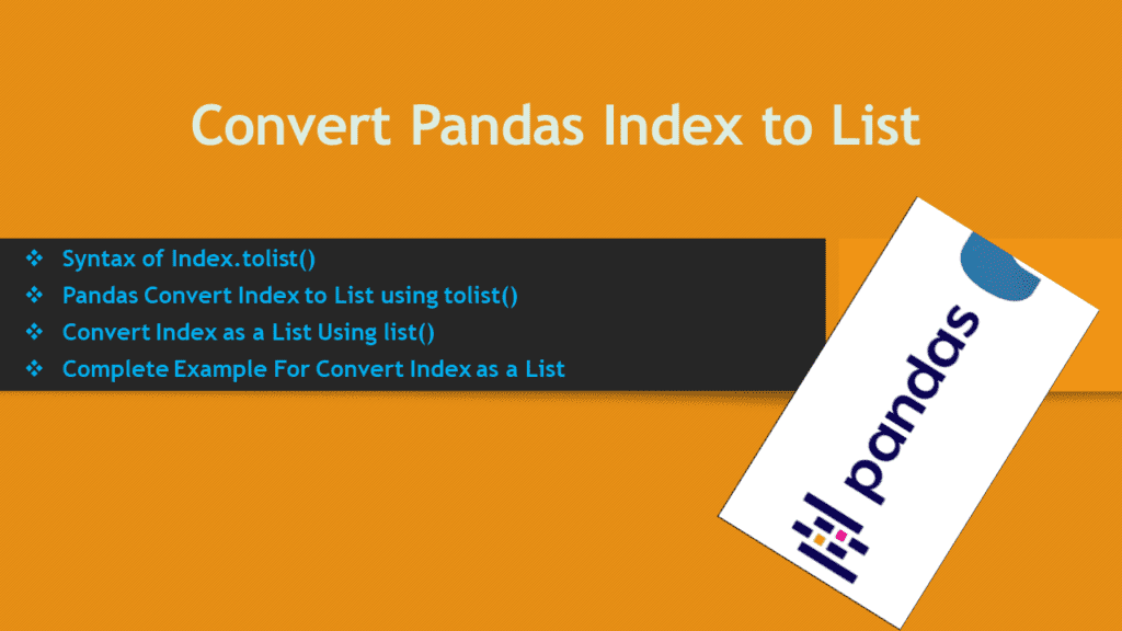 Convert Pandas Index to List Spark By {Examples}