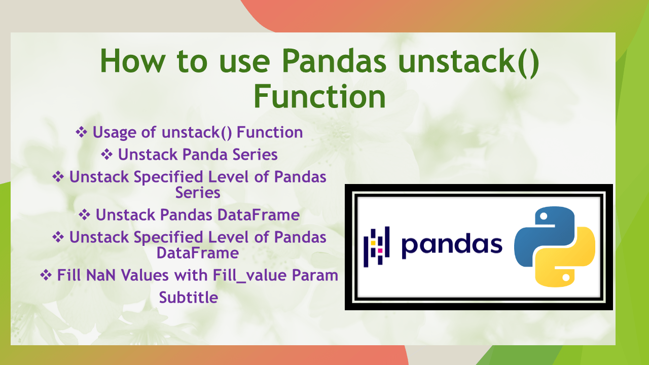How to use Pandas unstack() Function Spark By {Examples}