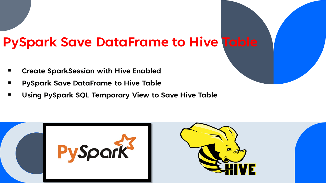 PySpark Save DataFrame to Hive Table Spark By {Examples}