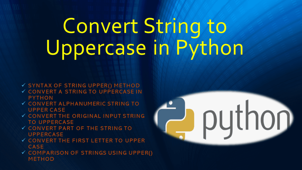 Convert String to Uppercase in Python Spark By {Examples}