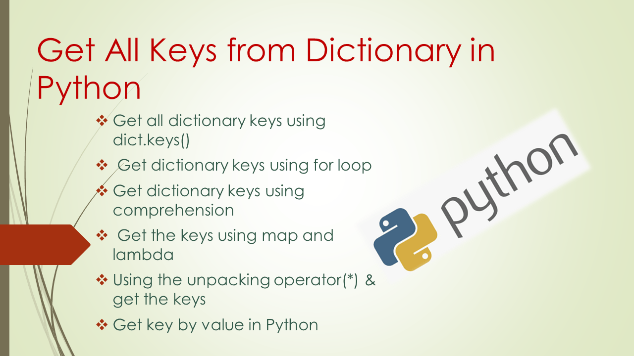 Get All Keys from Dictionary in Python Spark By {Examples}