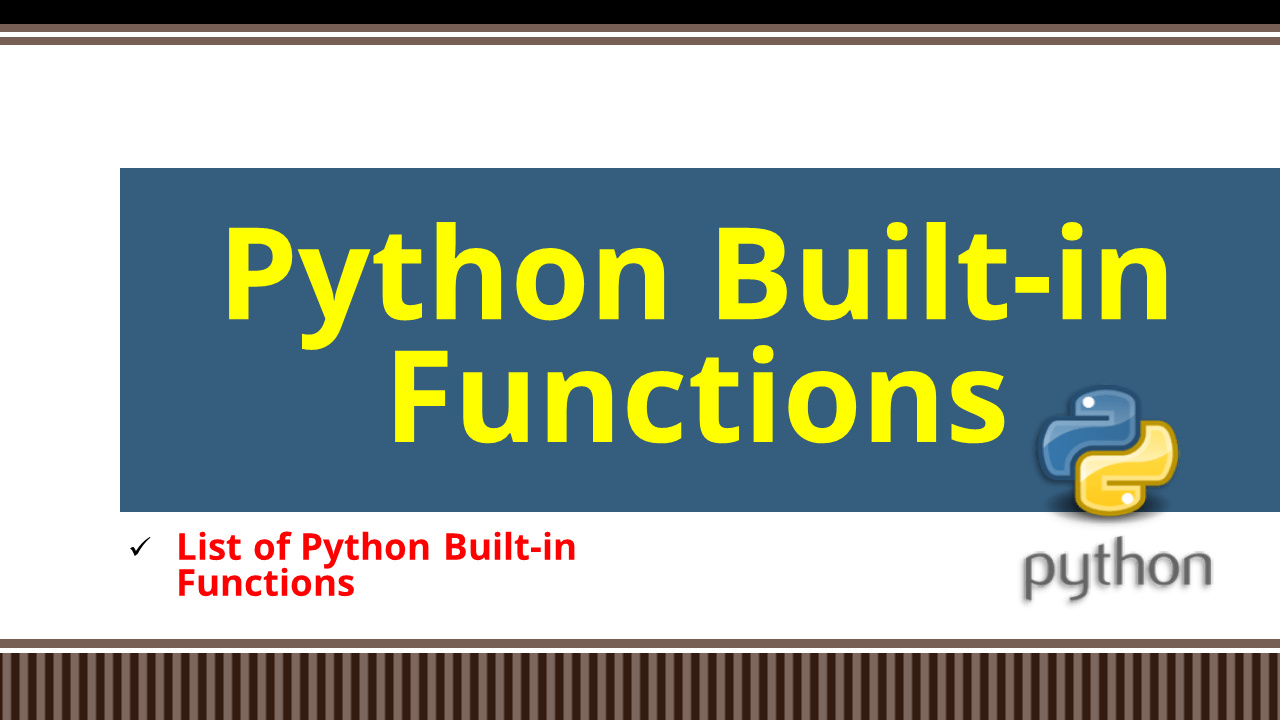 Python Builtin Functions Spark By {Examples}