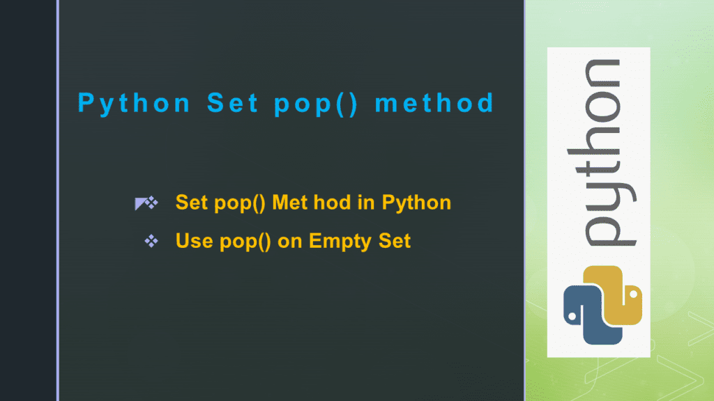 Python Set pop() method Spark By {Examples}