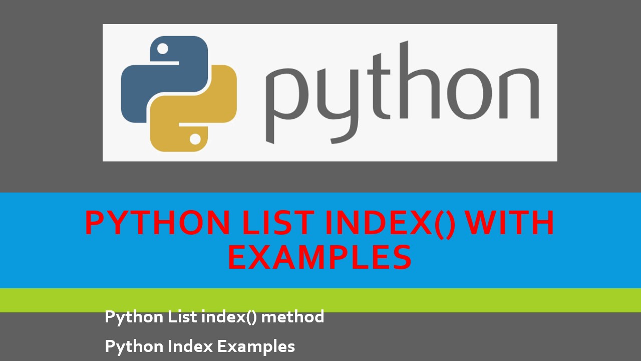 Python List index() with Examples Spark By {Examples}