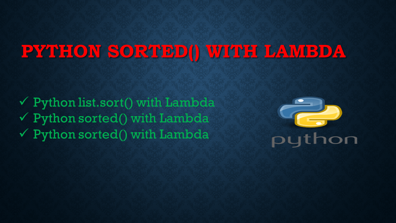 Sort using Lambda in Python Spark By {Examples}