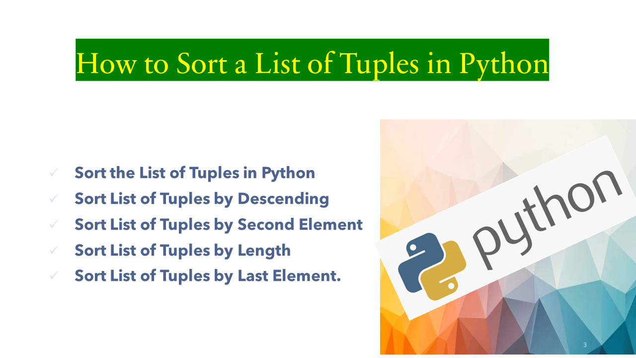 How to Sort List of Tuples in Python Spark By {Examples}