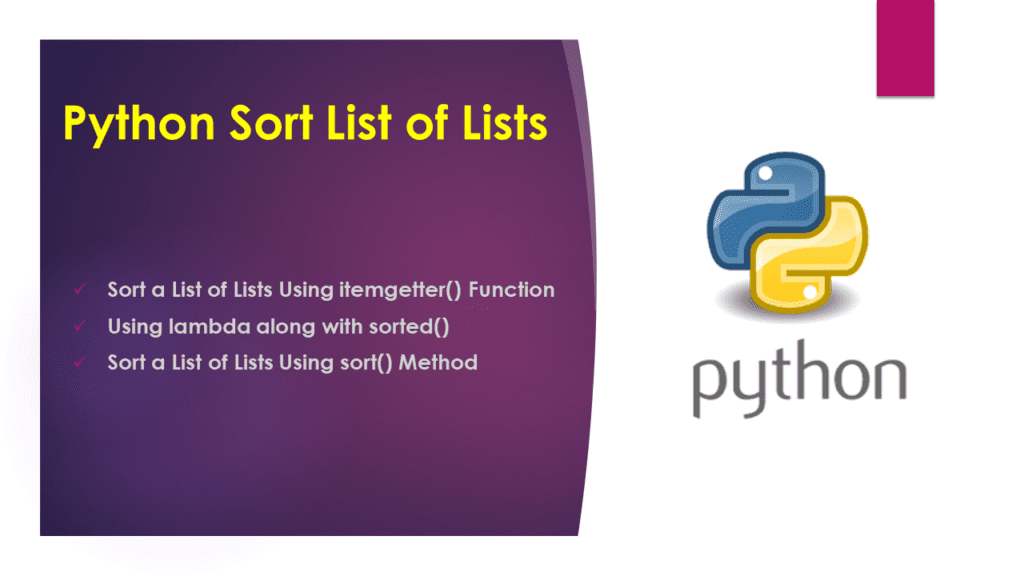 Python Sort List of Lists Spark By {Examples}