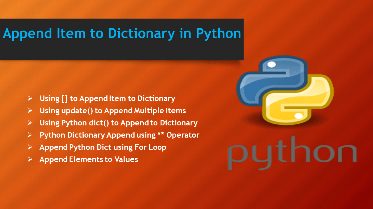 Append Item to Dictionary in Python Spark By {Examples}