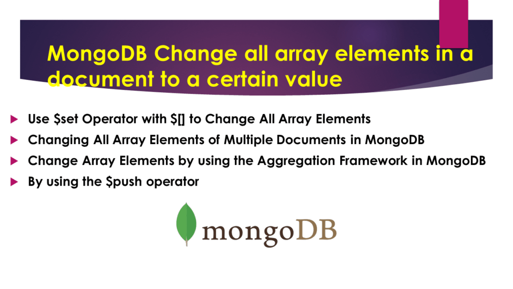 MongoDB Change all array elements in a document to a certain value