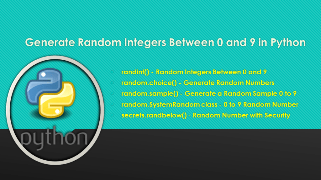 Generate Random Integers Between 0 and 9 in Python Spark By {Examples}
