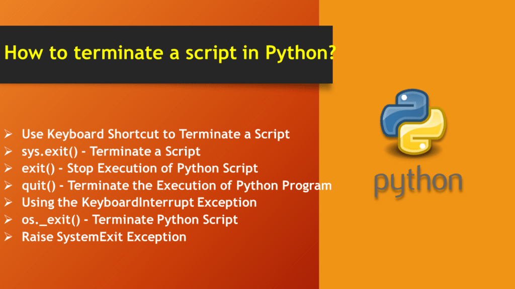 How to terminate a script in Python? Spark By {Examples}