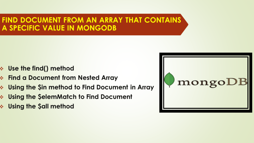 Find Document from an Array that Contains a Specific value in MongoDB