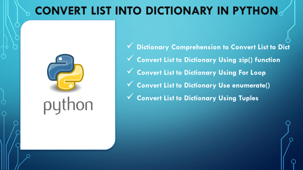 Convert List into Dictionary in Python Spark By {Examples}