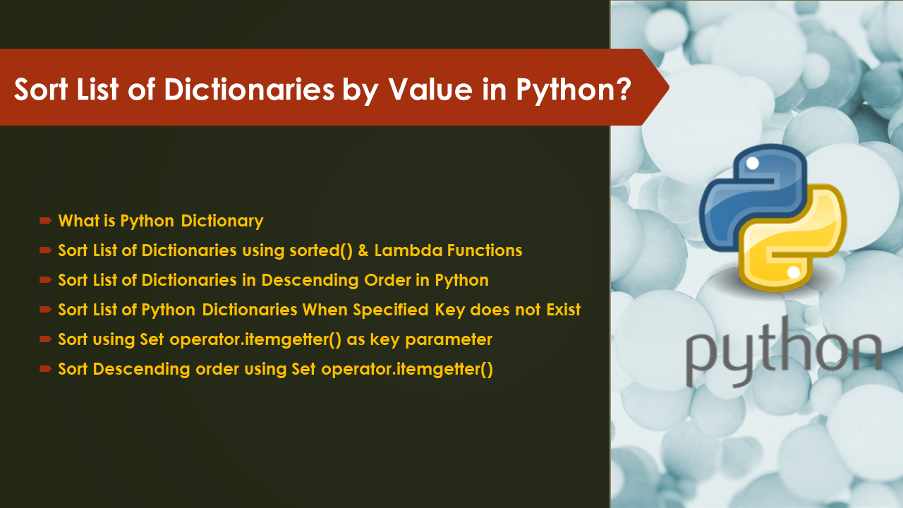 Sort List of Dictionaries by Value in Python? Spark By {Examples}