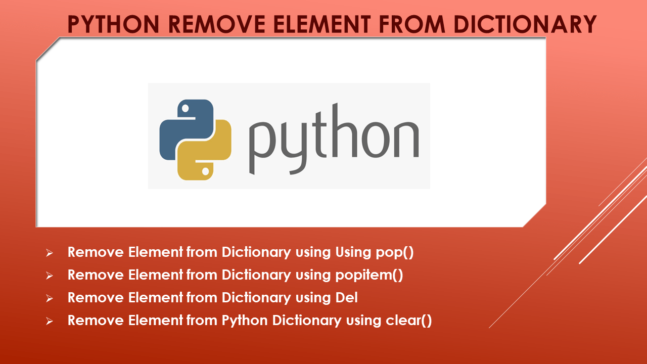 Python Remove Element from Dictionary Spark By {Examples}