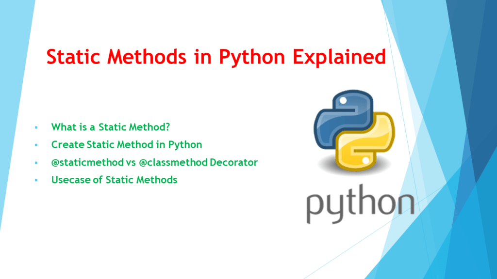 Static Methods in Python Explained Spark By {Examples}