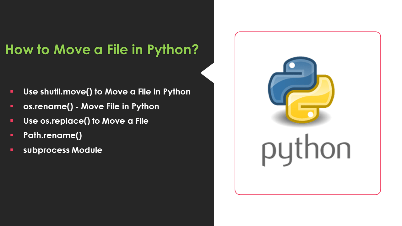 Move A File In Python A Comprehensive Guide