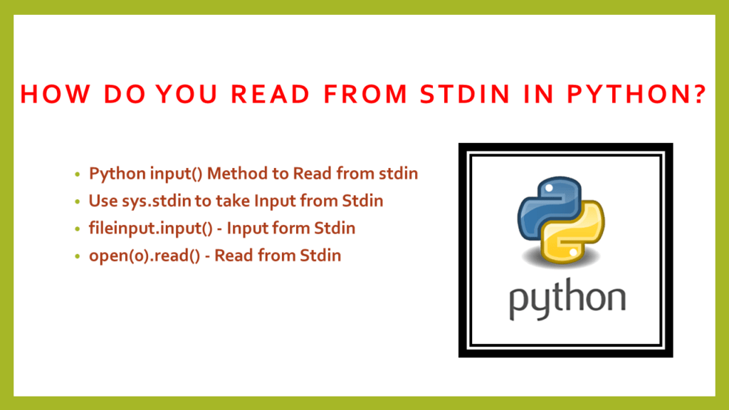 Reading From Stdin In Python A Comprehensive Guide For Beginners