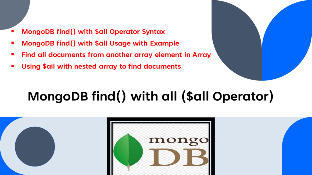 MongoDB find() with all (all Operator) Spark By {Examples}